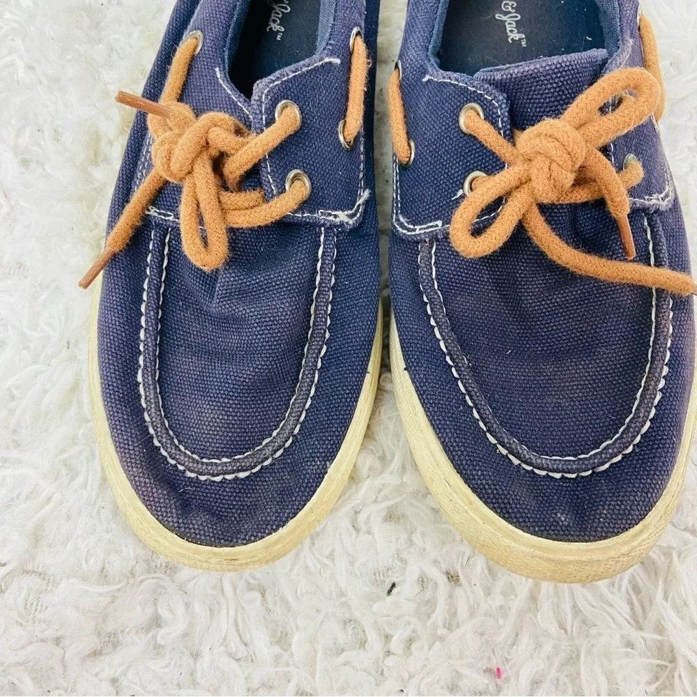 Cat & Jack Navy Blue Canvas Boat Shoes size 4
